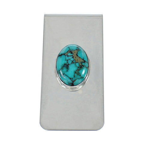 Native American Genuine Sterling Silver Turquoise Money Clip AX129784